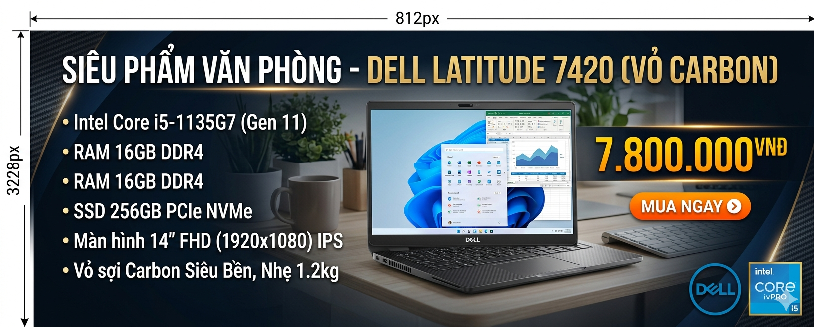 DELL LATITUDE 7420 I5 1145G7 16GB 256GB 14