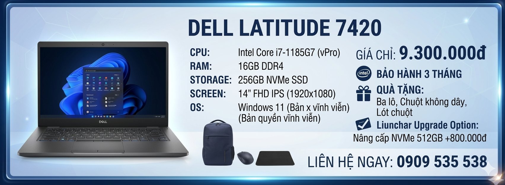 DELL LATITUDE 7420 I7 1185G7 16GB 256GB 14
