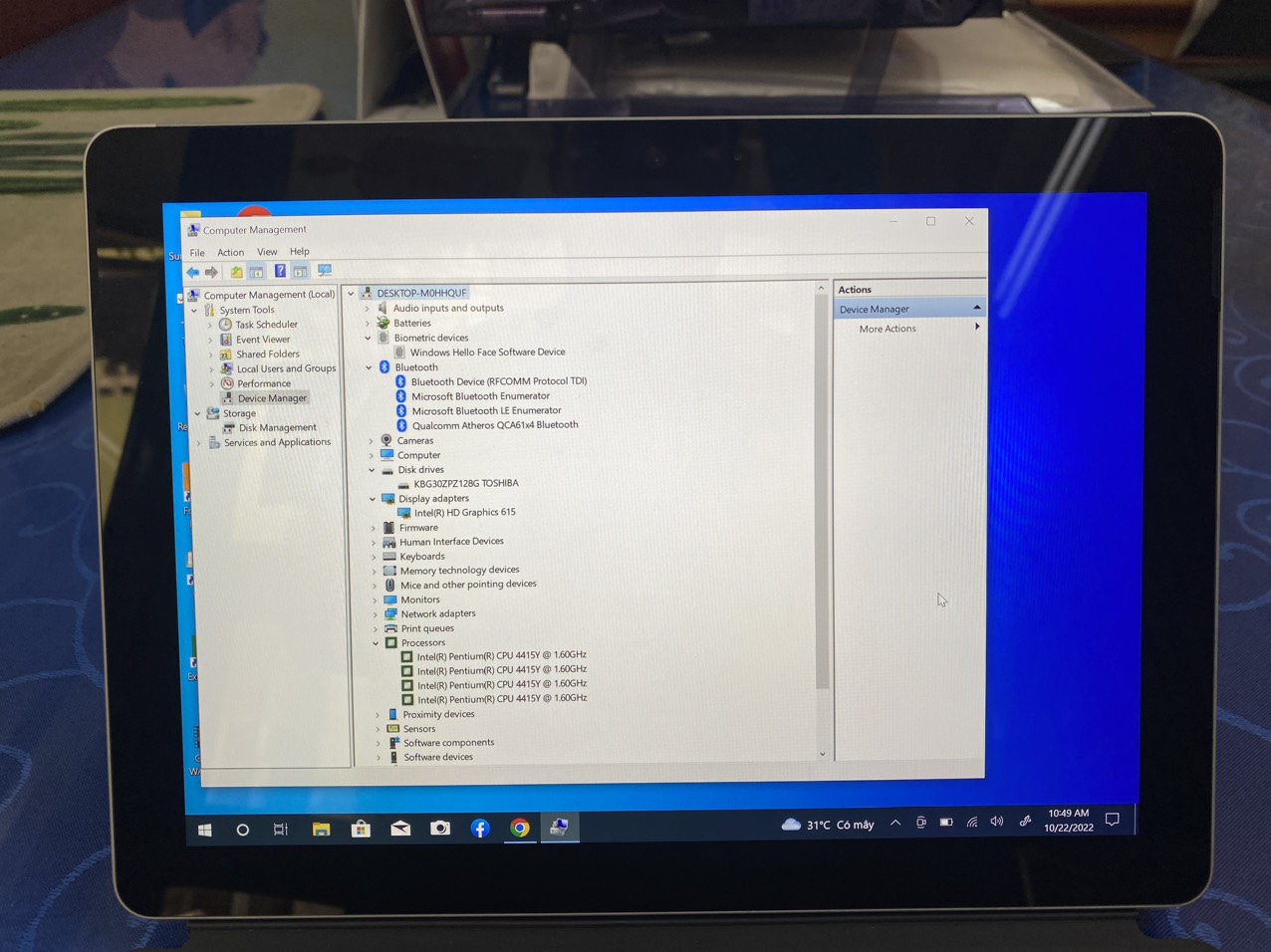 Surface Go Intel 4415Y RAM 8GB SSD 128GB 10.5"CẢM ỨNG 